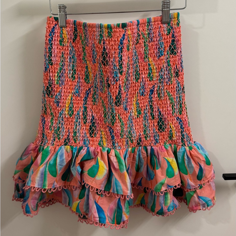 FARM Rio Vibrant Multicolor Ruffled Mini Skirt
